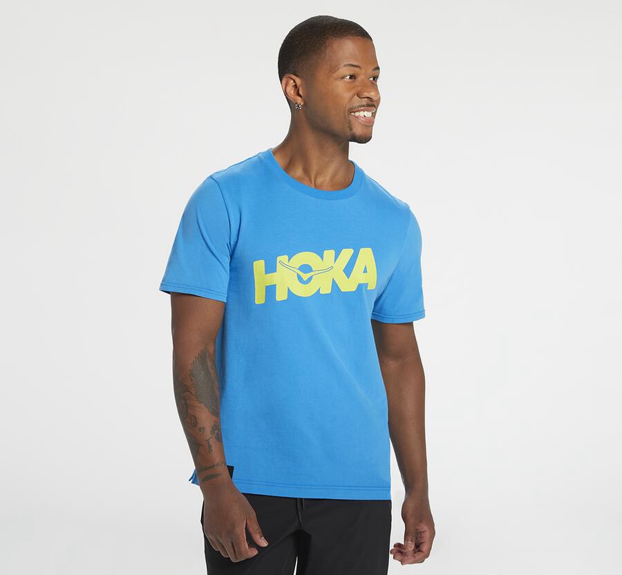 Camisa Hoka One One Masculino Azuis - Brand - 568-MLTHWQ